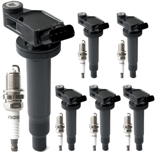 Set of 6 Ignition Coil Pack & Iridium Spark Plugs Compatible with V6 3.0L 3.3L