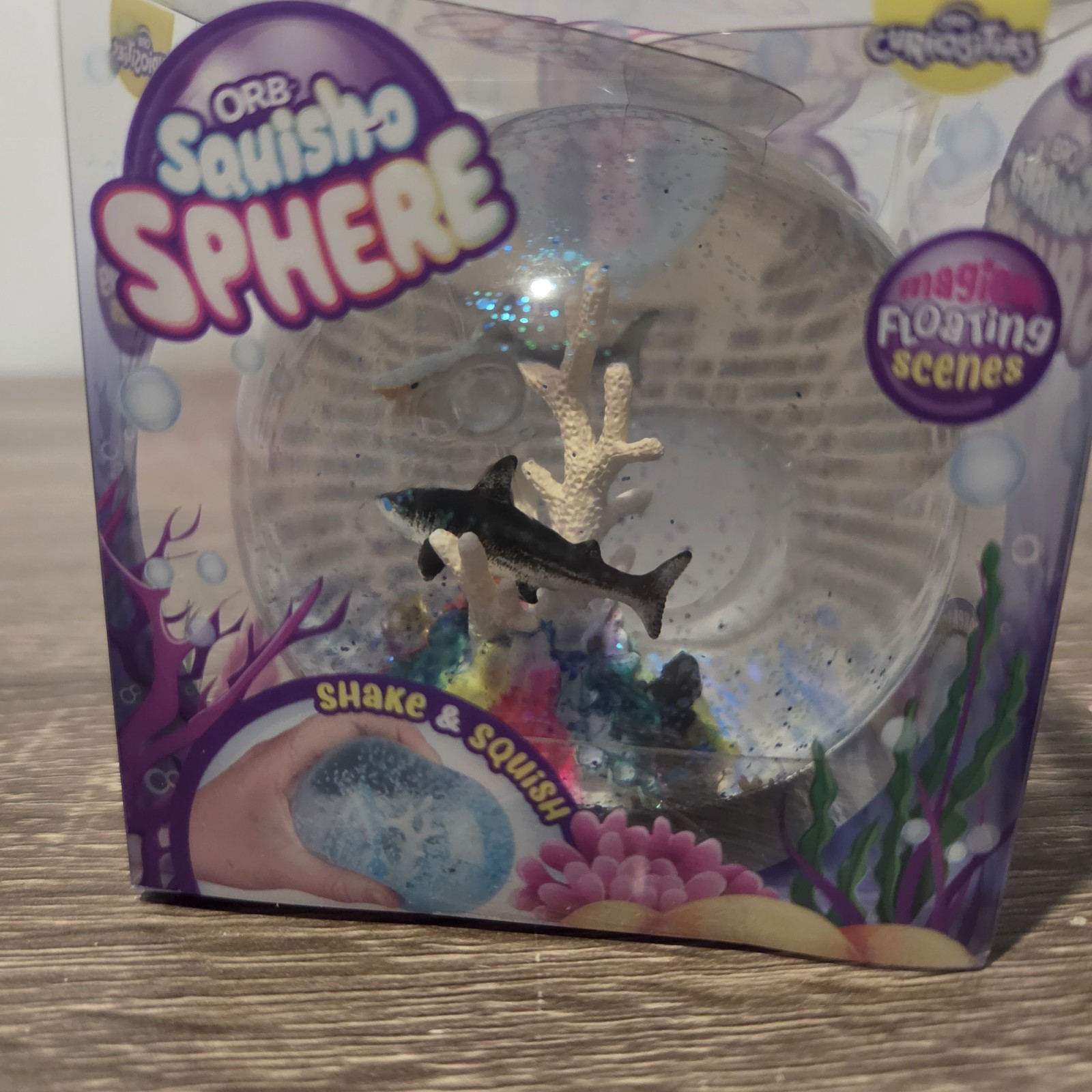 ORB Squish-O Sphere Squish Toy Fidget Stress Fun Shark Aquarium