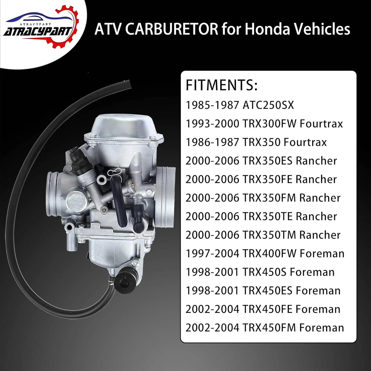 Fourtrax 300 Carburetor Fit for Honda 1986-2000 FourTrax TRX300 TRX350,1997-2004