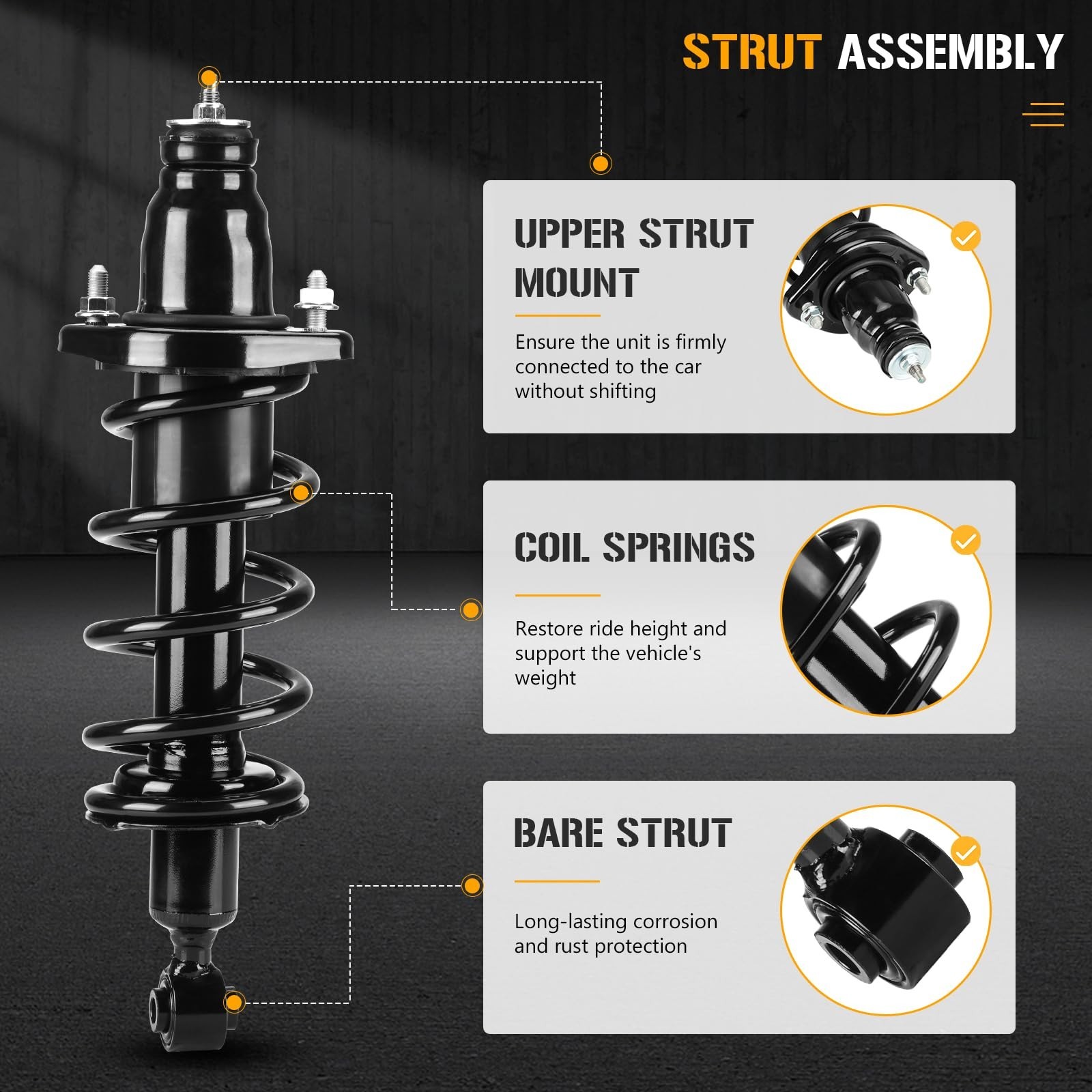 Rear Complete Struts Spring Assembly Shocks Absorbers for Honda Civic 2001 20…