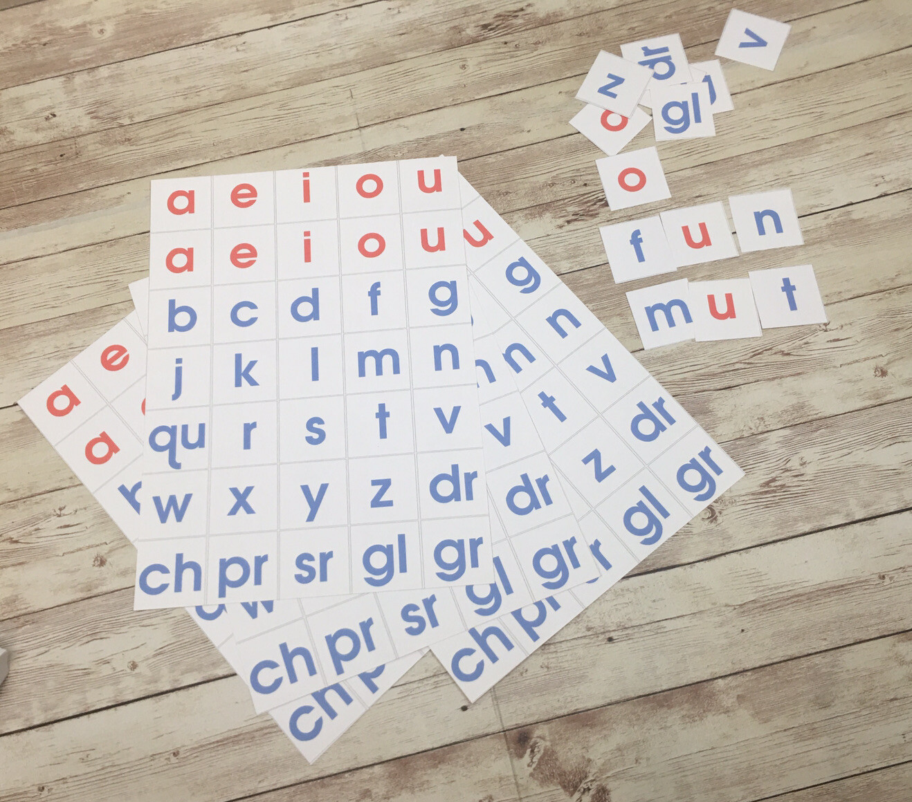 [Set Of 8] Phonics – Letter / Phonemic Sound Tiles Word Building Set