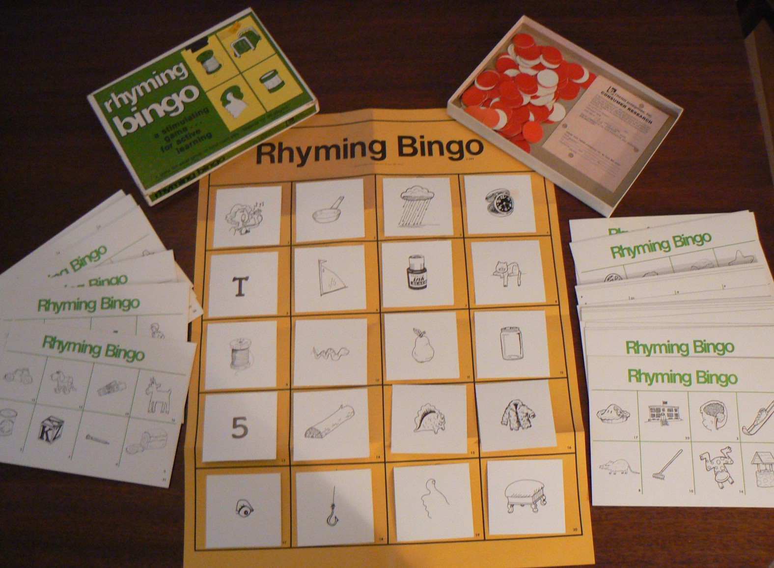 BINGO Rhyming Game by Trend Enterprises # T-093 for Up to 35 players Vintage