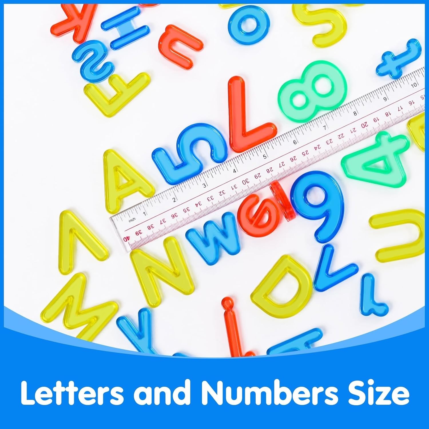 66 Pcs Translucent Letters and Numbers – Plastic Alphabet Letters for Kids – …
