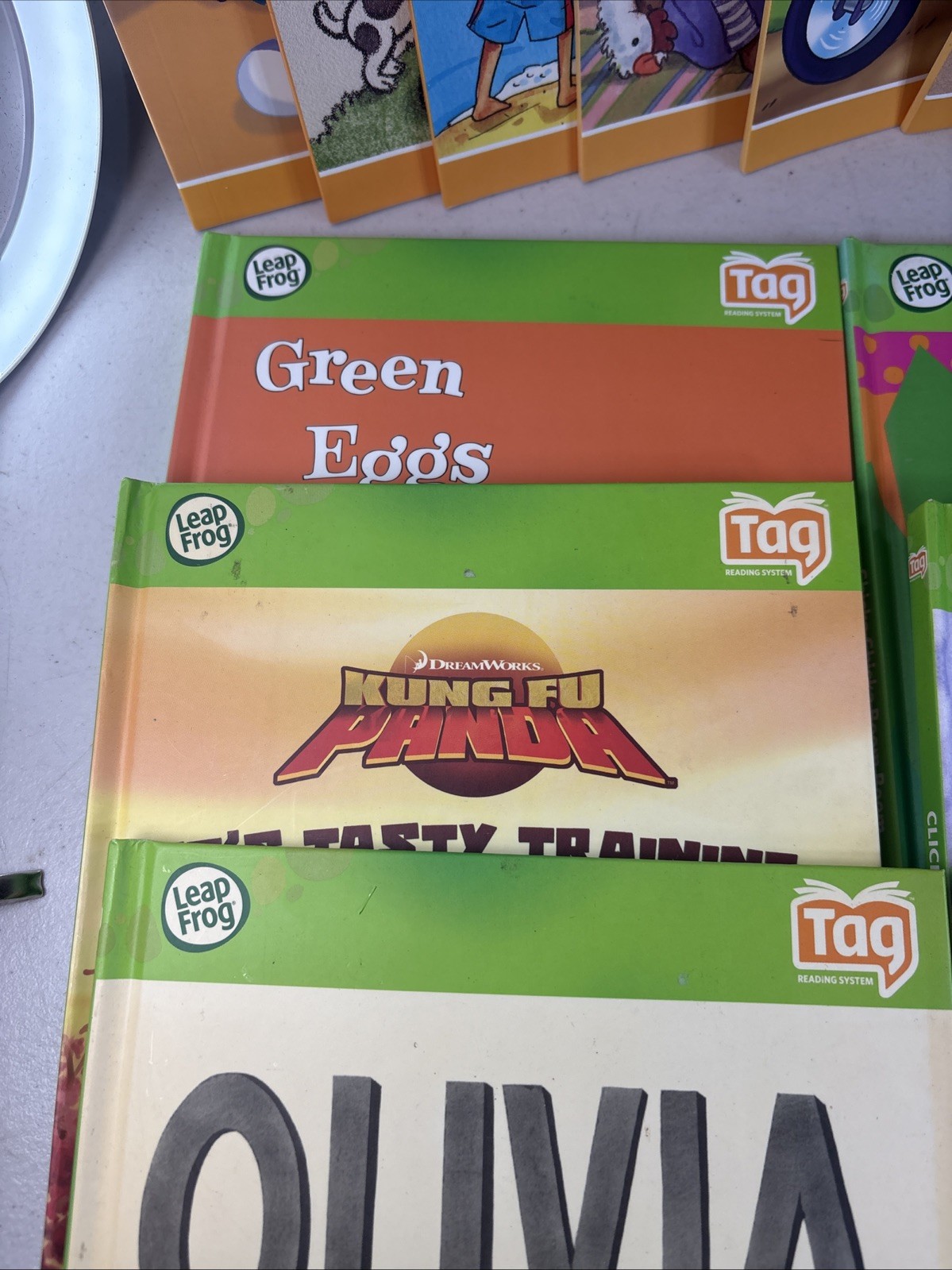 LeapFrog Leap Reader Tag Learn to Read Book Lot Olivia King Fu Panda 196B17