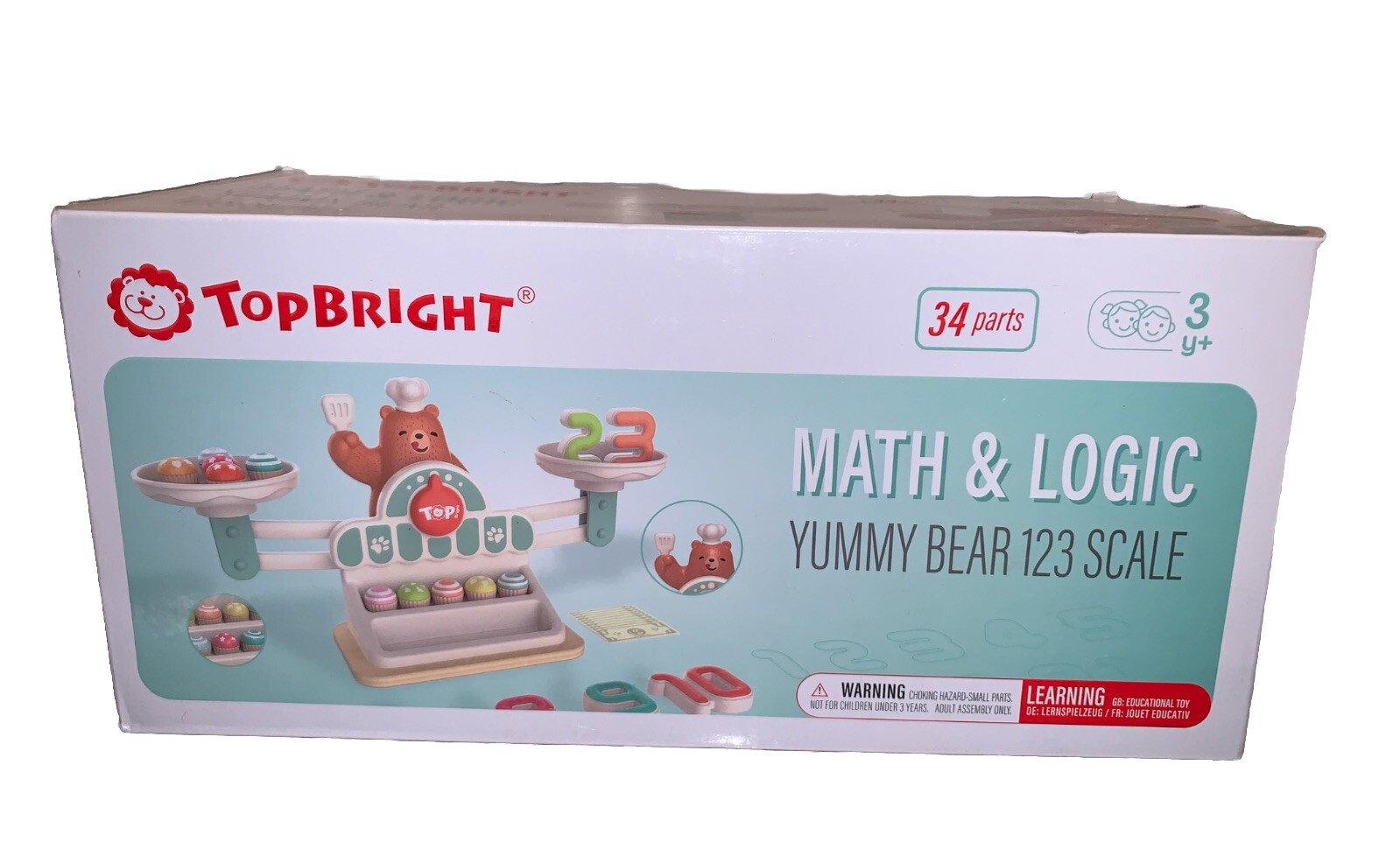 Pre School TopBright Math & Logic Yummy Bear 123 Scale Learning Toy 34 Pieces