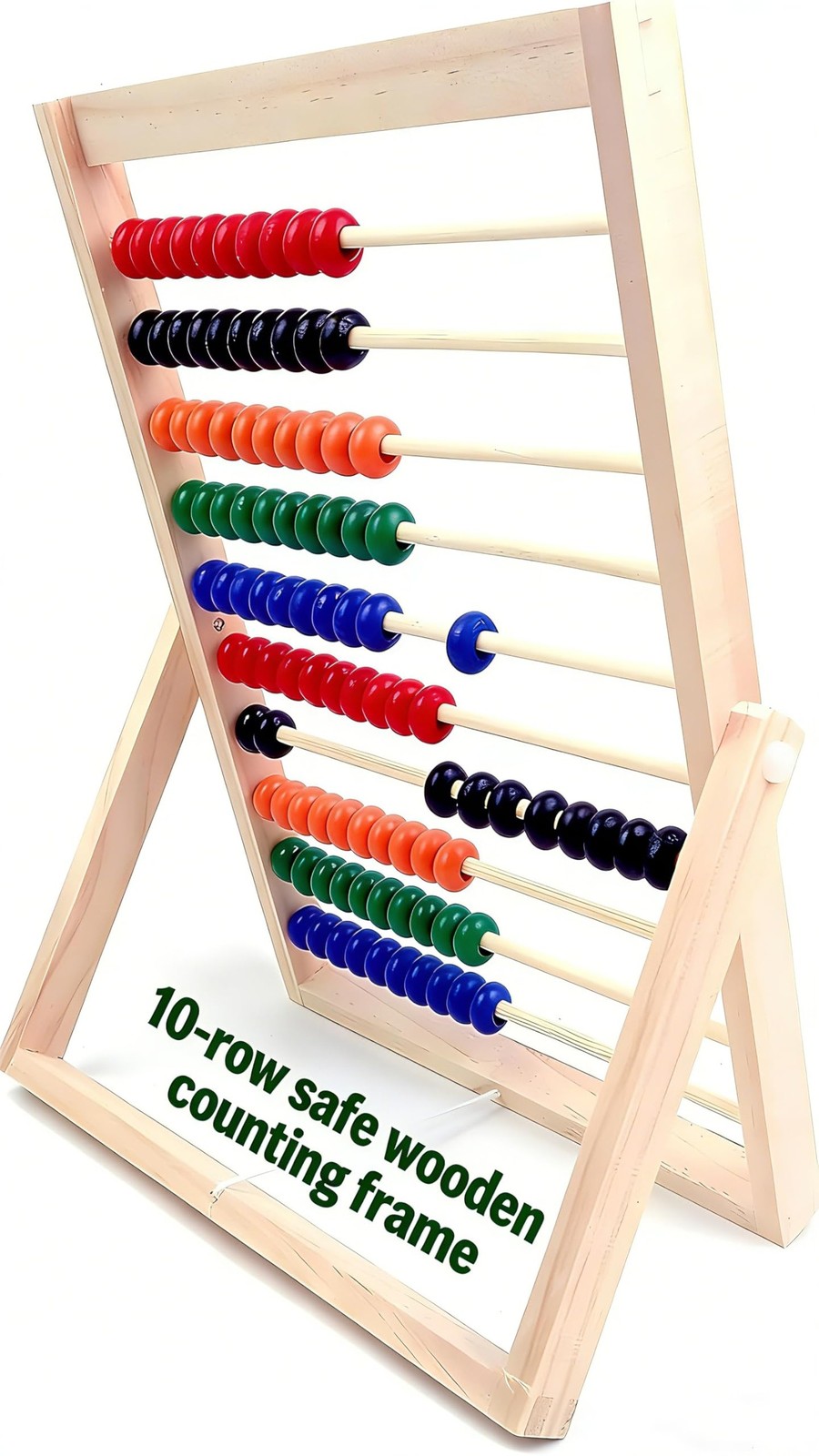 Wooden Counting Number Frame 10 Rows Abacus for Kids Math Learning NEW