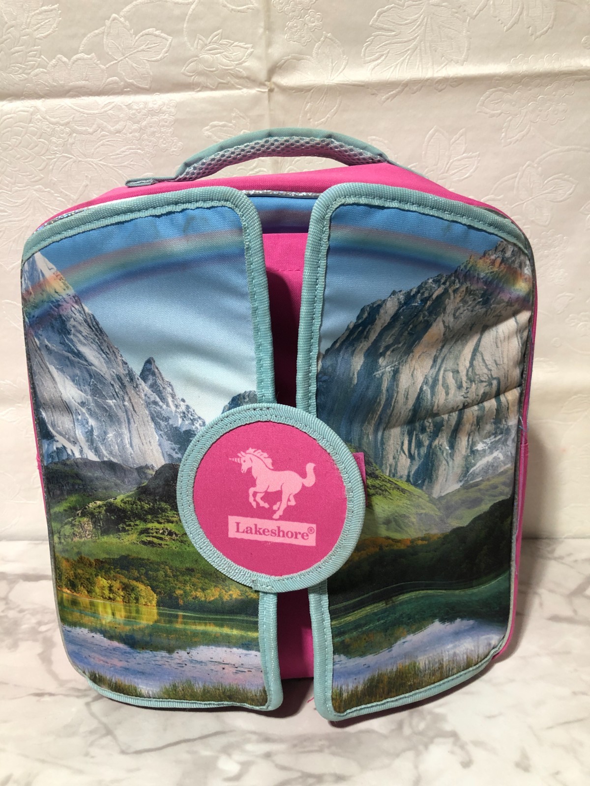 Lakeshore Fantasy Adventure Backpack Fold Out Scene Unicorns Pegasus Playset