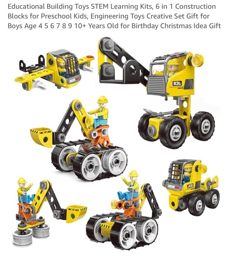 6 In 1 STEM Building Toys 5 6 7 8 9 + Year Boy Girl Gift Project Learning