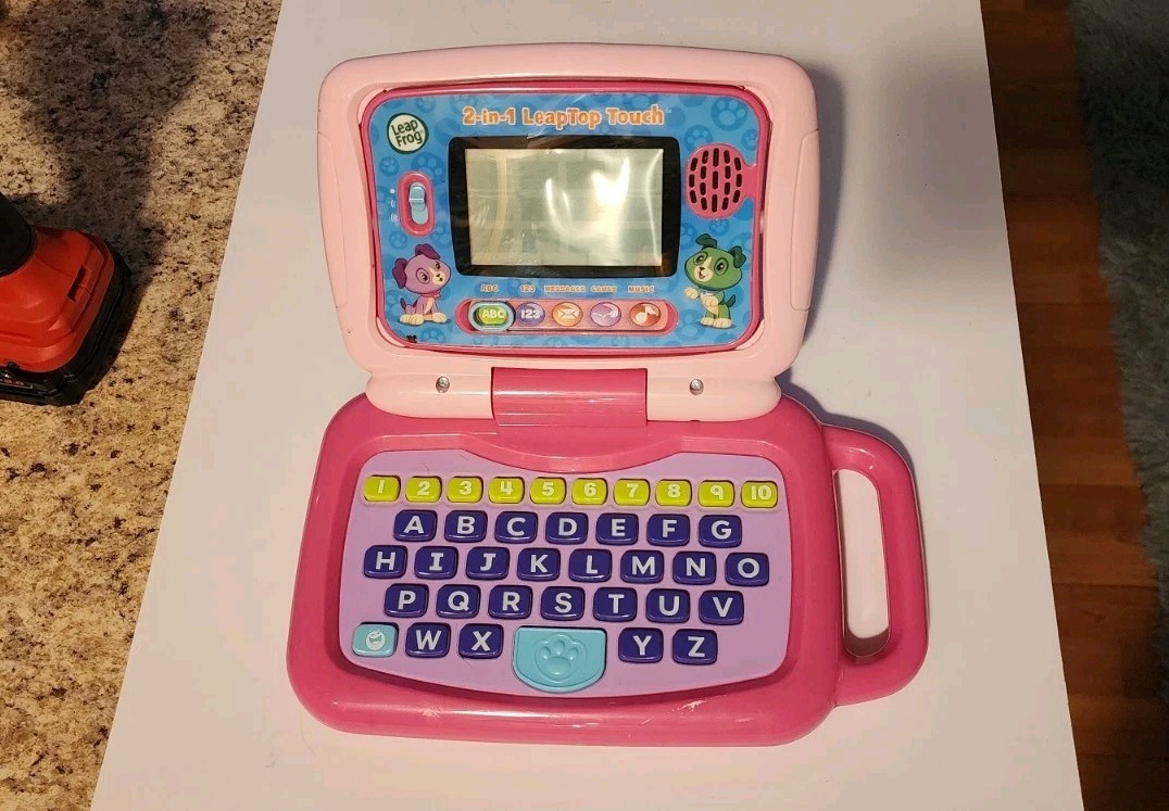 LeapFrog 2 in 1 LeapTop Touch Pink Tested Works Good Kids Learning Laptop