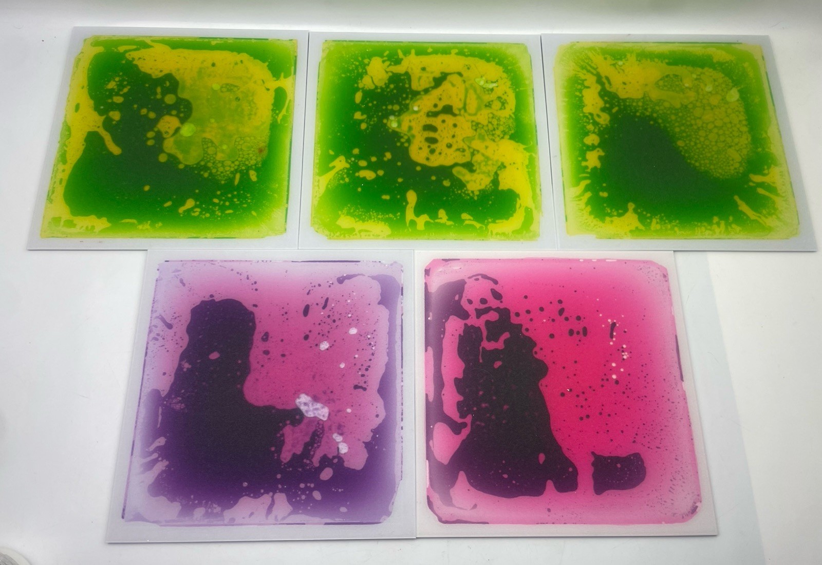 ⭐️ (5) Sensory Floor Tiles 12″ Liquid Play Mats Pads Set Kids Toddlers Autism ⭐️