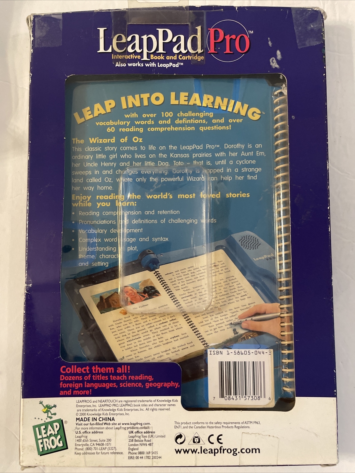 LeapPad Pro Interactive Classics The Wizard Of Oz cartridge and book