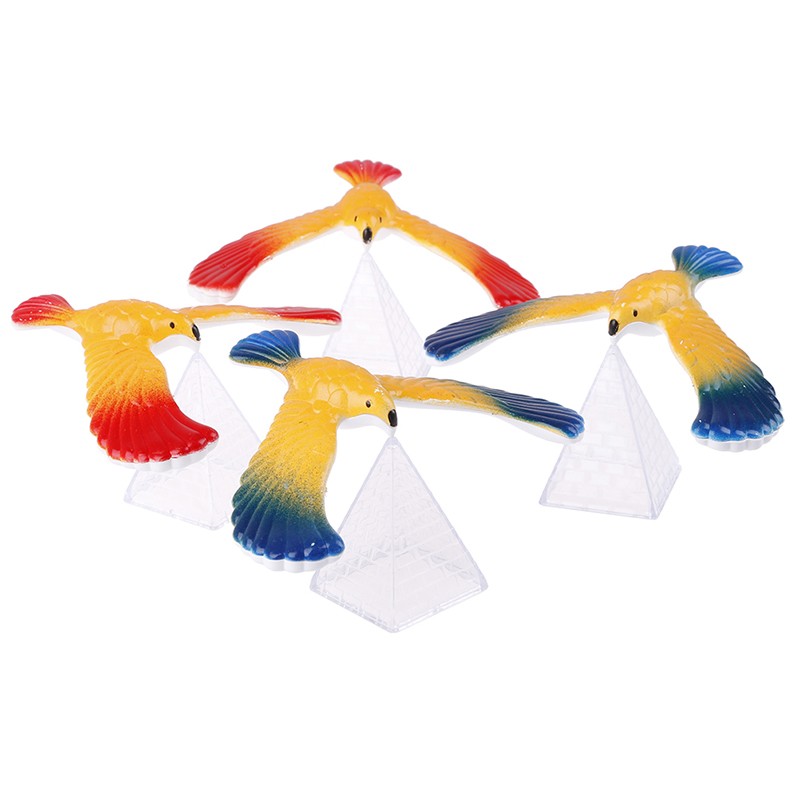 1 Set Balancing Bird + Pyramid Magic Physics Science Enlightenment Kid To.hc~gw