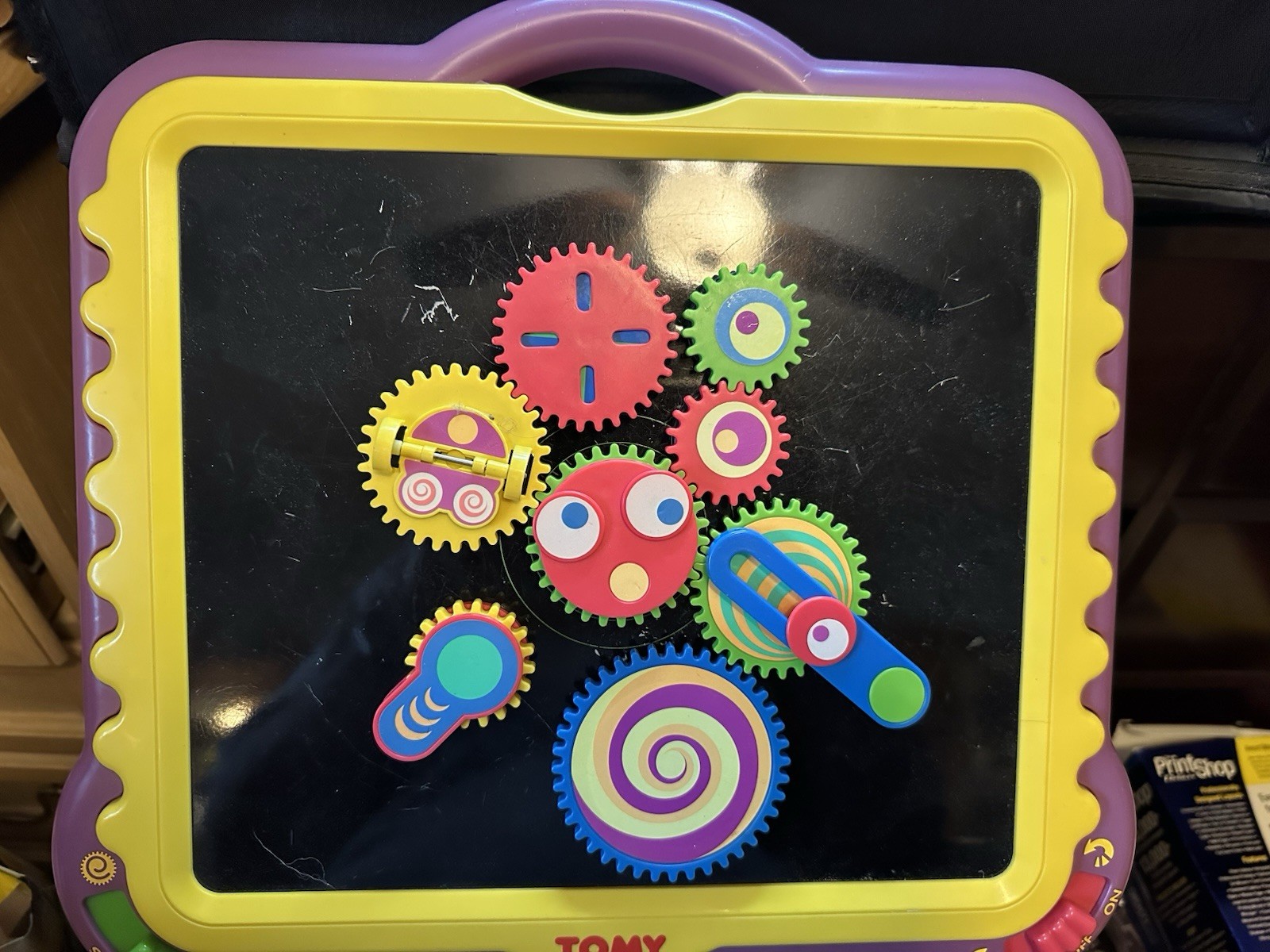 Vintage 1997 Tomy Gearation Magnetic Toy Stem Sensory With 8 Gears – Works