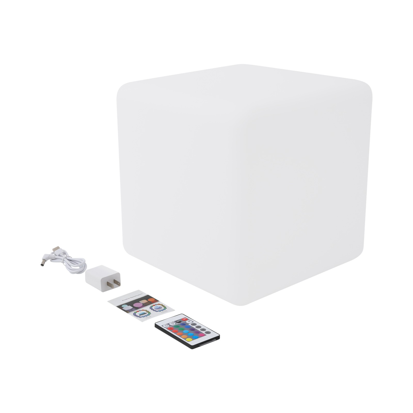 RGB Light Up Square Cube LED 12″ Party Decor Lighting Furniture With 15m Remote