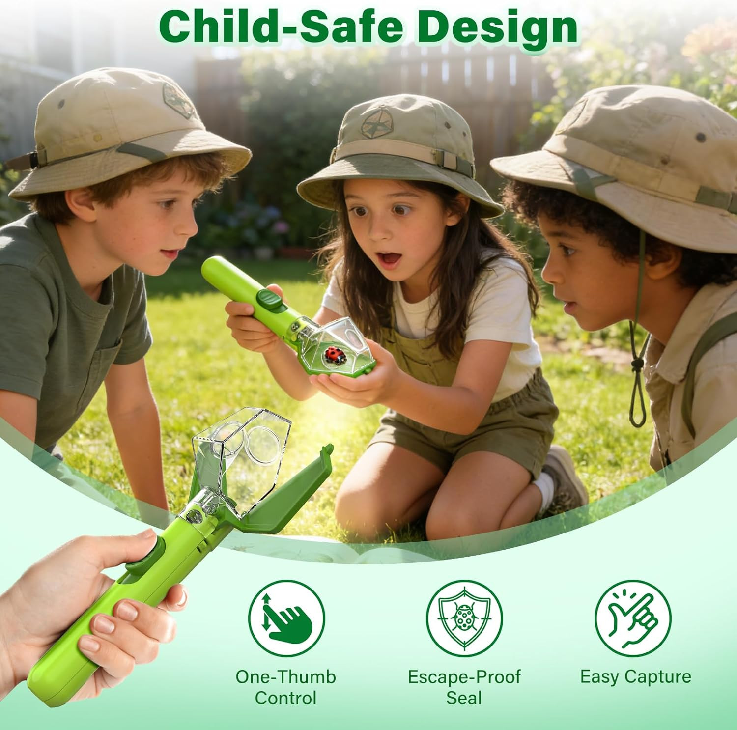 Bug Catcher for Kids, Insect Trap Kit with 6X Magnifier Glass – STEM Educational