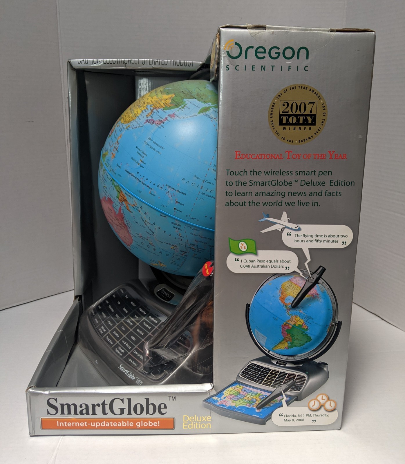 Vtg Oregon Scientific Smart Globe Geography Quiz Game Deluxe Edition NEW IN BOX