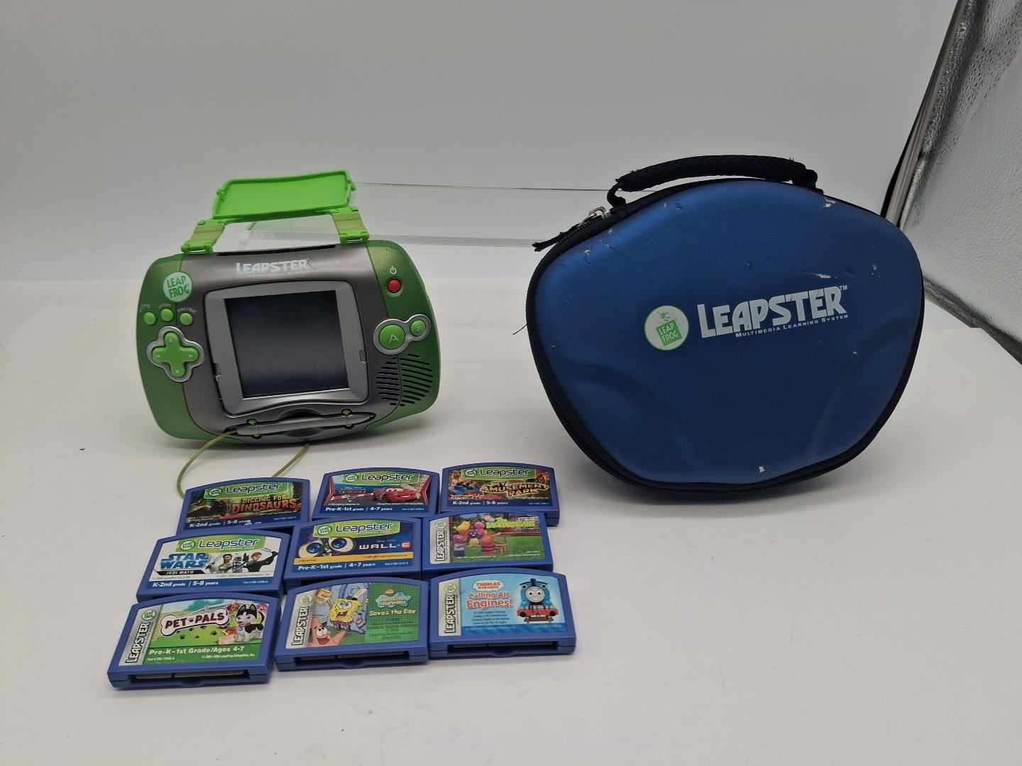 LeapFrog Leapster Learning Game System Handheld Console Green ~ READ DESCRIPTION