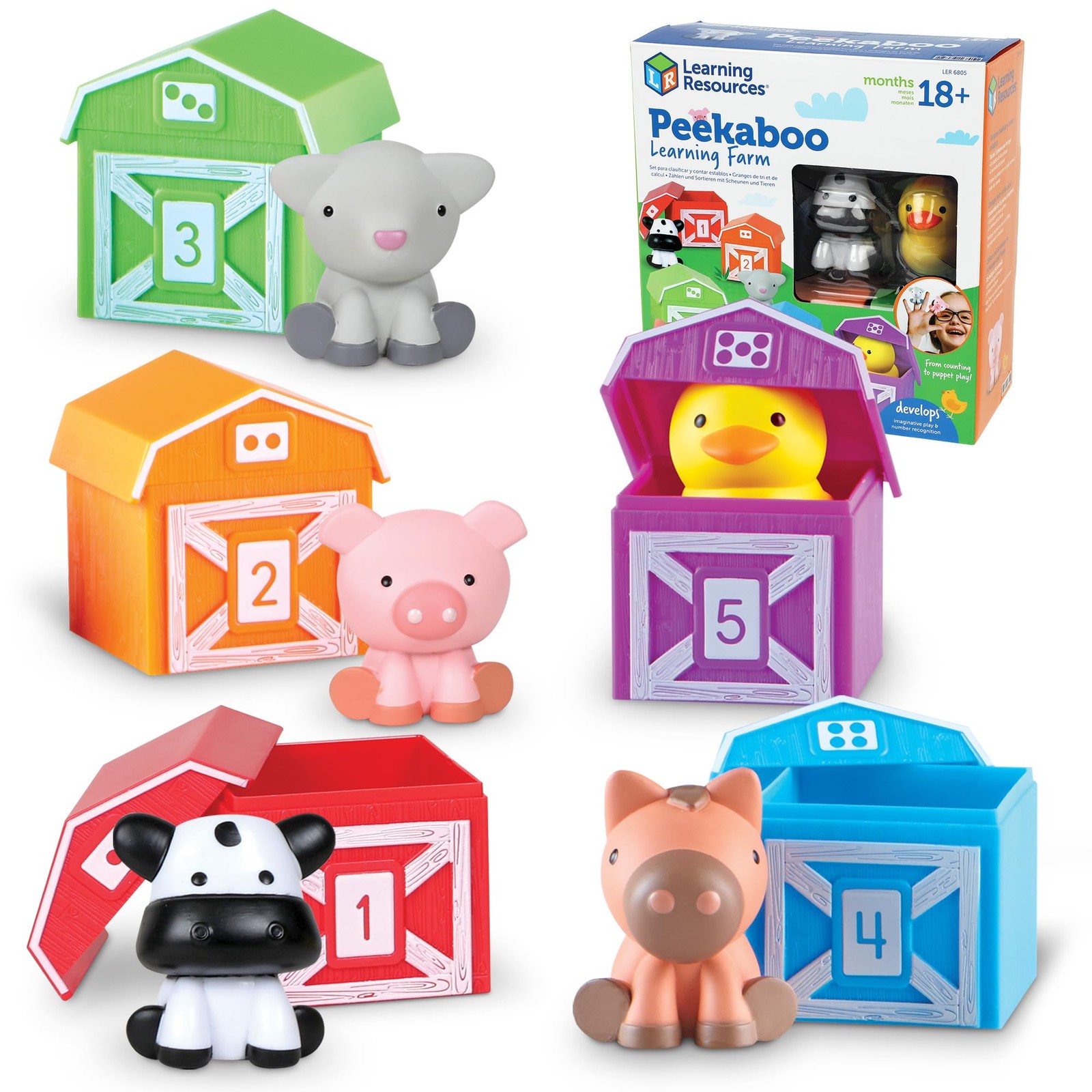 Learning Resources Peekaboo Farm – 6.2 X 10.4 X 2.7 Inches, Multi