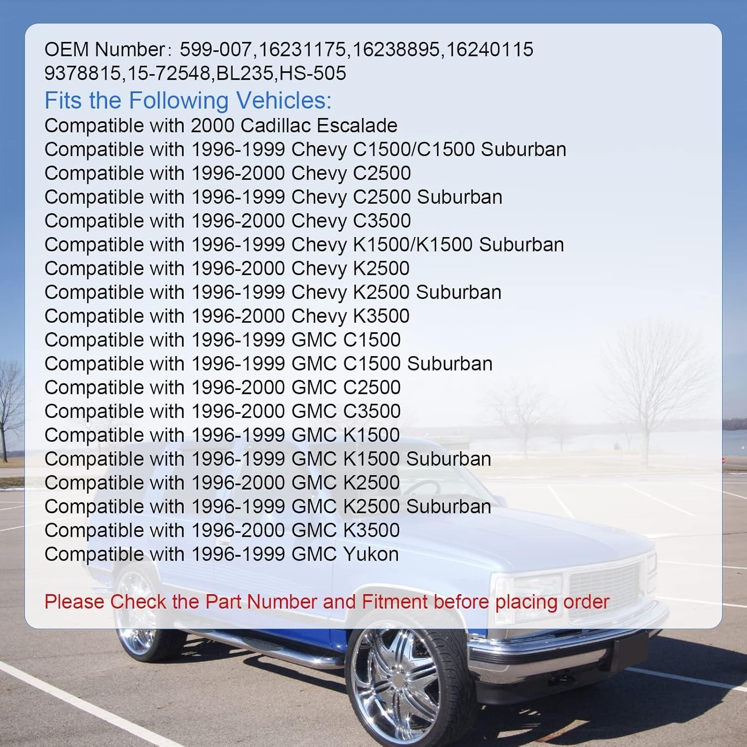 AC Heater Panel Climate Control Module Switch for Chevy GMC C1500 C2500 C3500