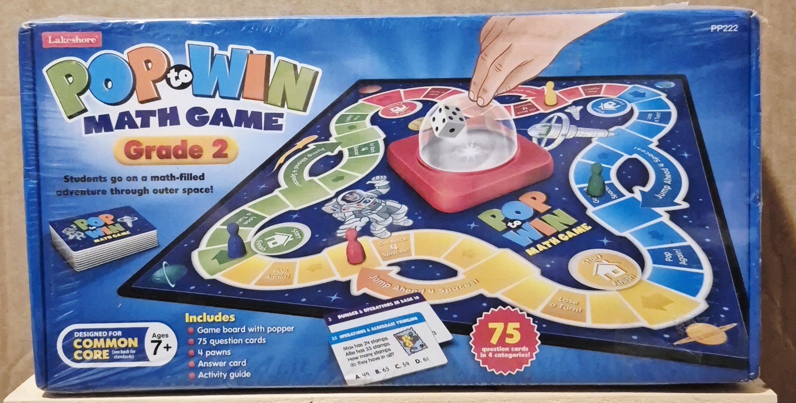Lakeshore Pop to Win Math Learning Board Game Grade 2 Ages 7+ Outer Space NEW
