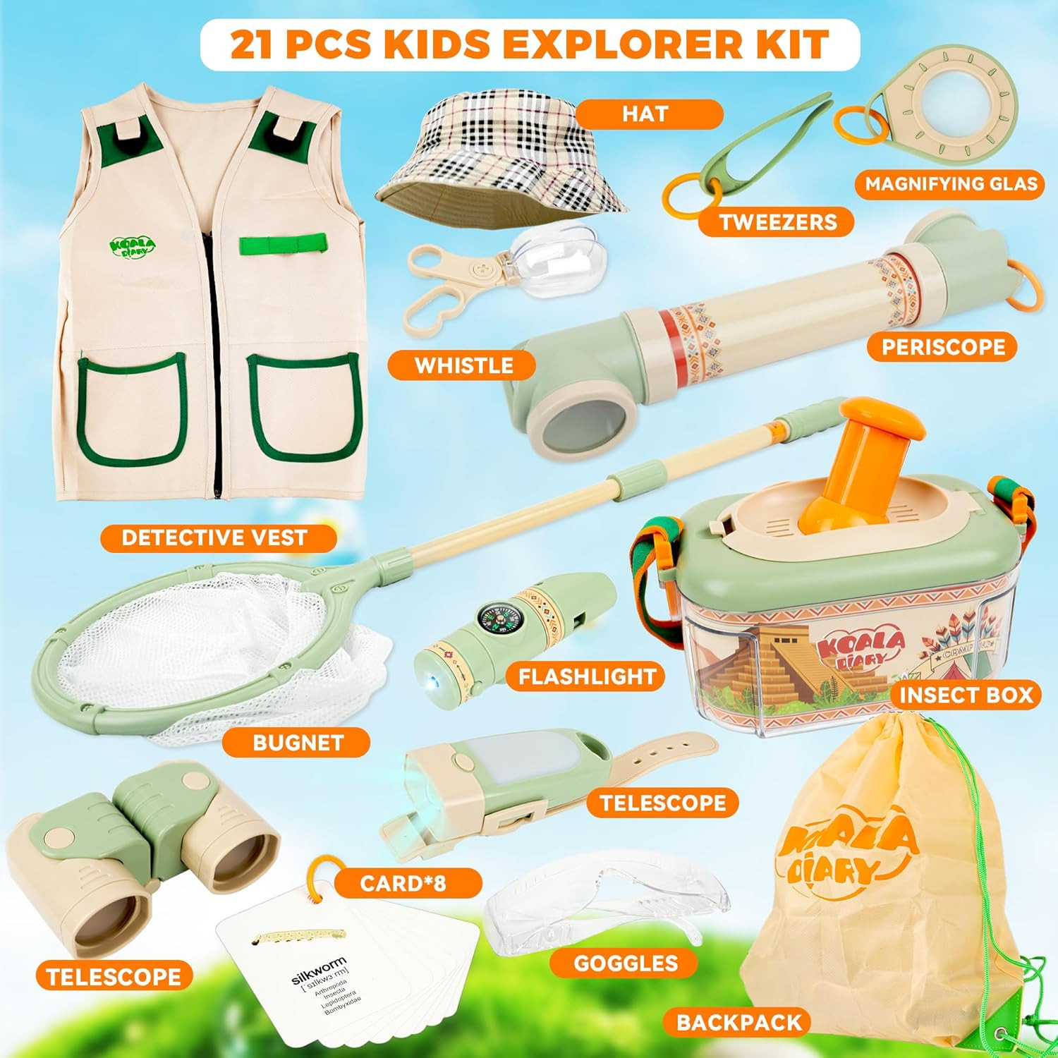 Kids Explorer Kit, 27 Pcs Outdoor Explorer Kit & Bug Catching Kits – Kid Nature