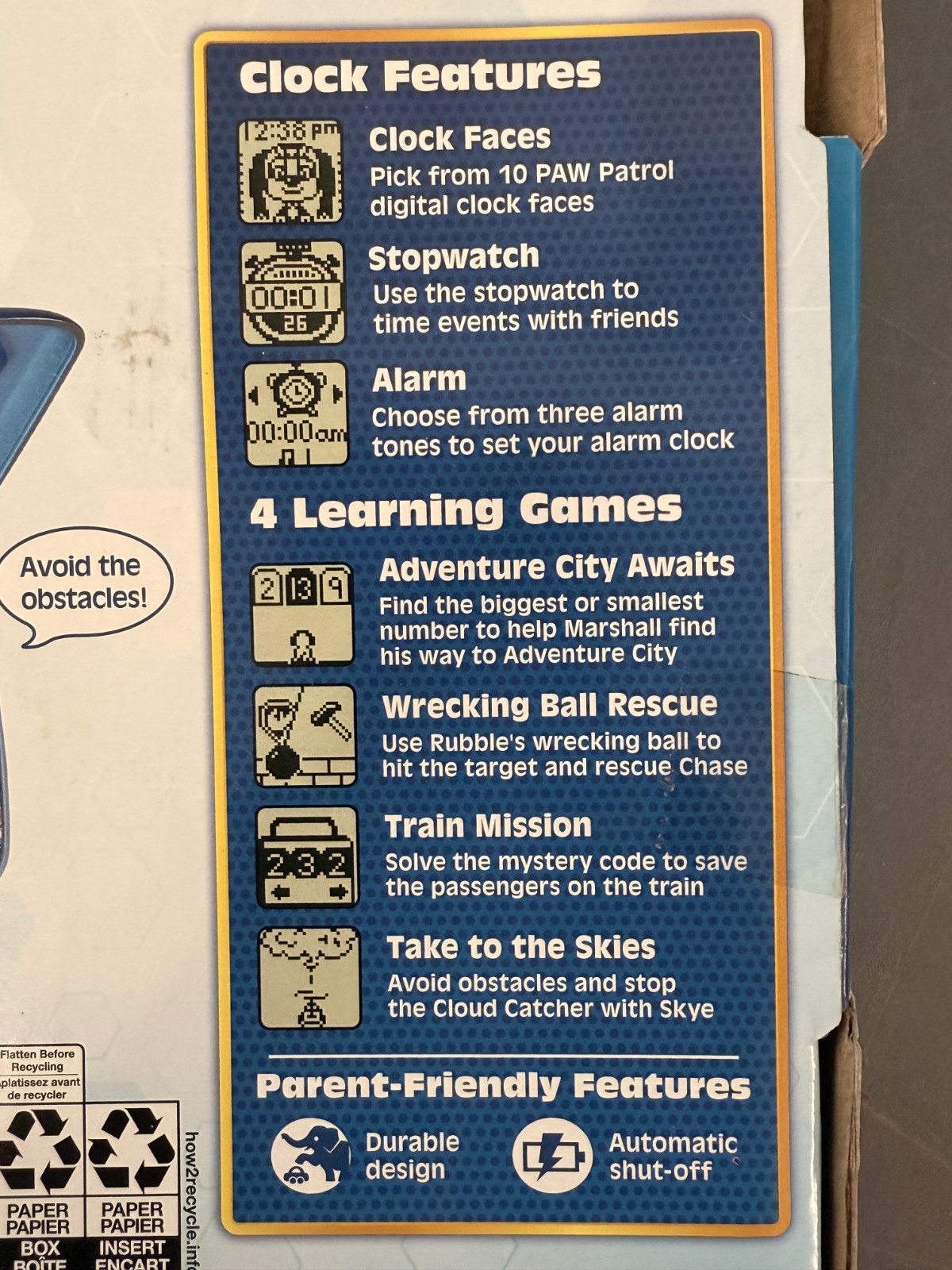 2 Blue Nickelodeon VTech PAW Patrol Movie Chase Teaching/Learning Watches #5255