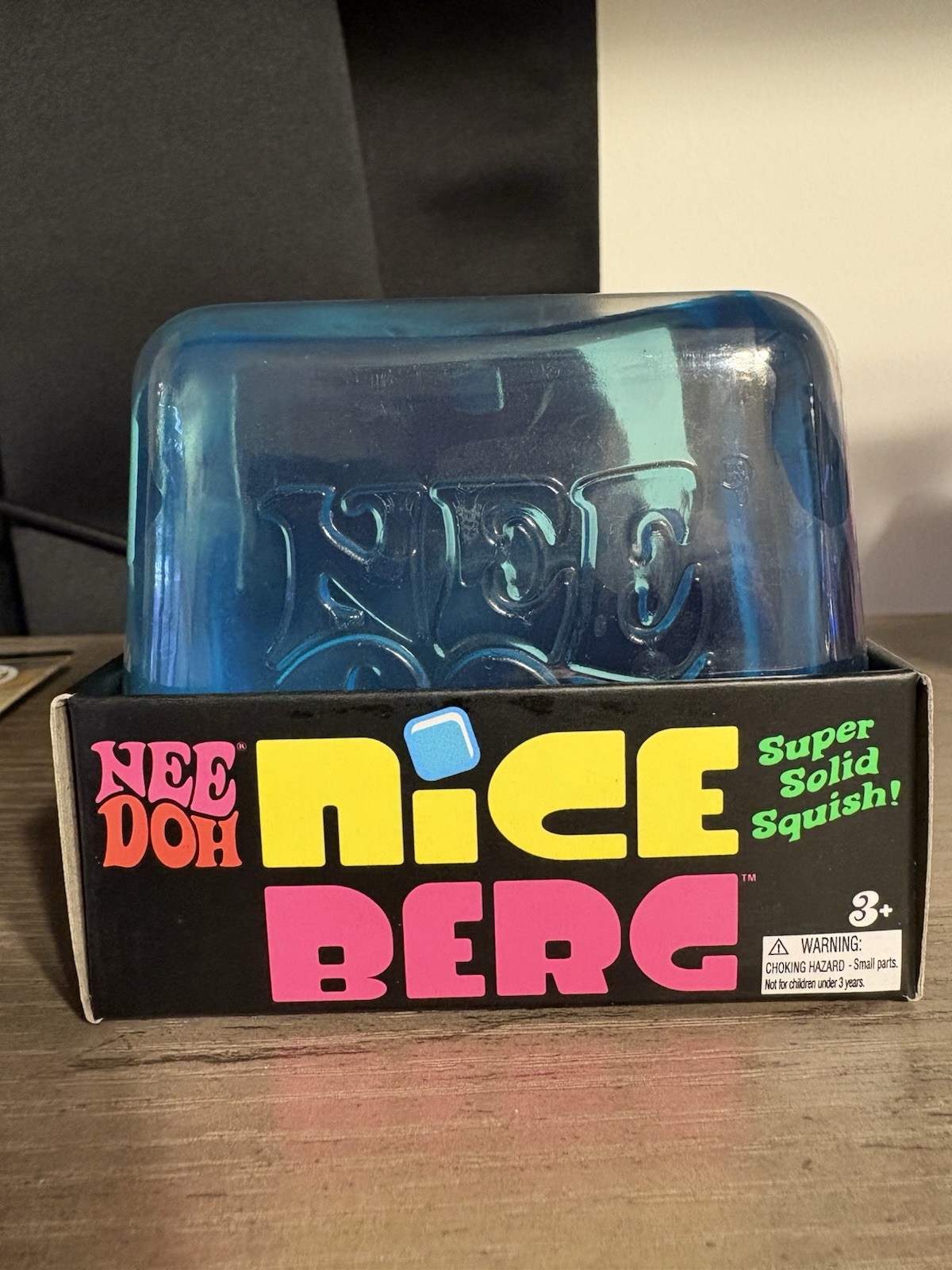 NeeDoh Nice Berg Blue XL Giant Nee Doh Niceberg Solid Squish Cube Brand New