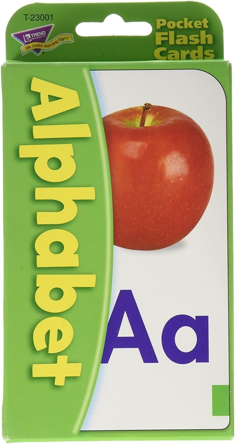 Alphabet Pocket Flash Cards, Great for Skill Building and Home Use, 56 Self-C…