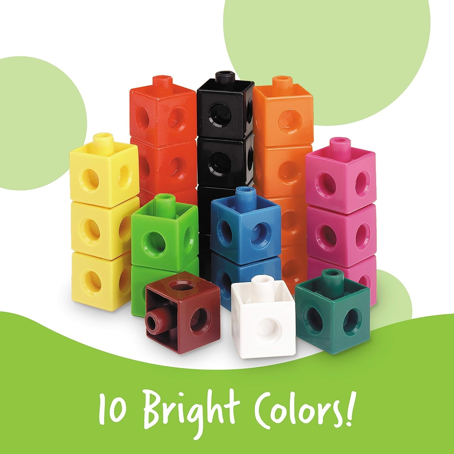 Snap Cubes: 100 Colorful Interlocking Cubes for Early Math & Motor Skills