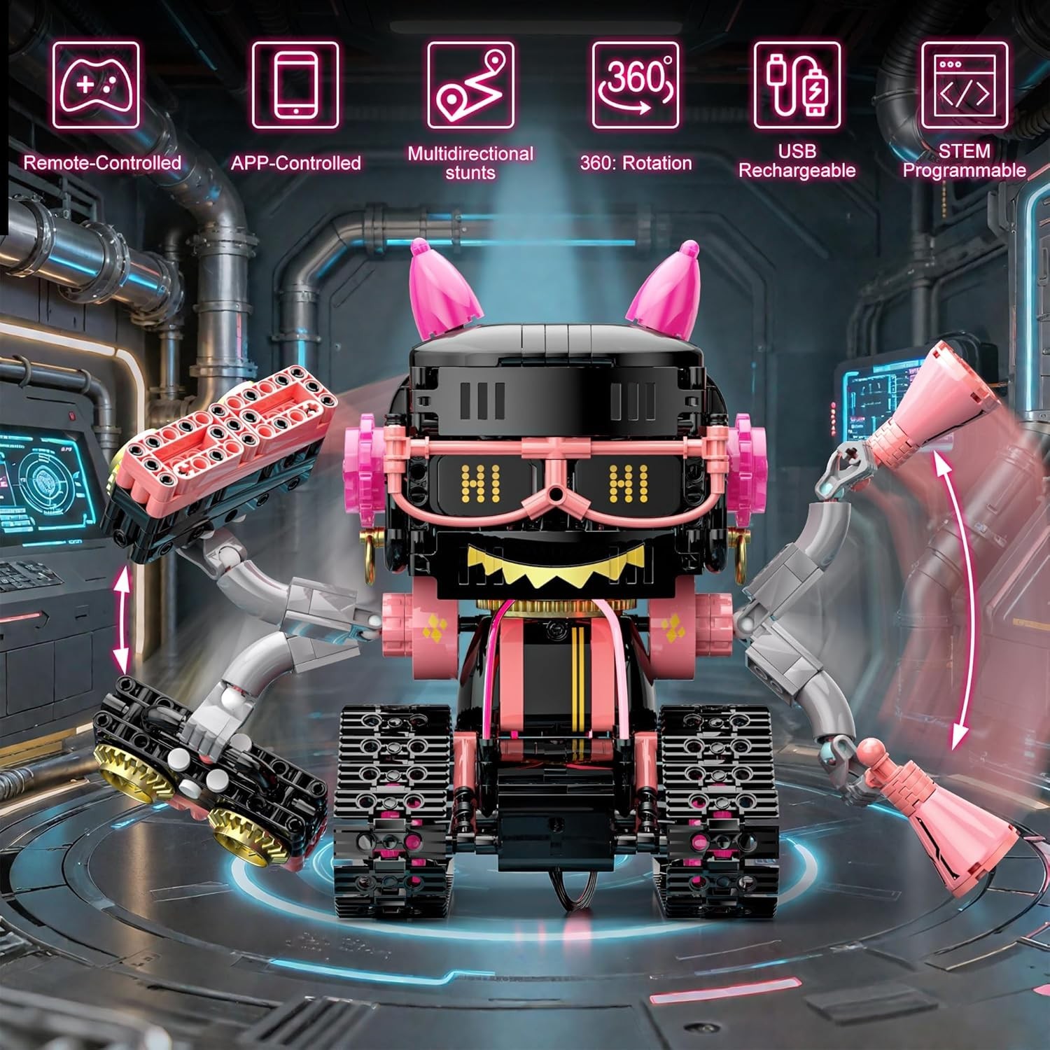 Emotional Interactive Robot Building Set: 5-in-1 Kits for Kids & Family Bonding