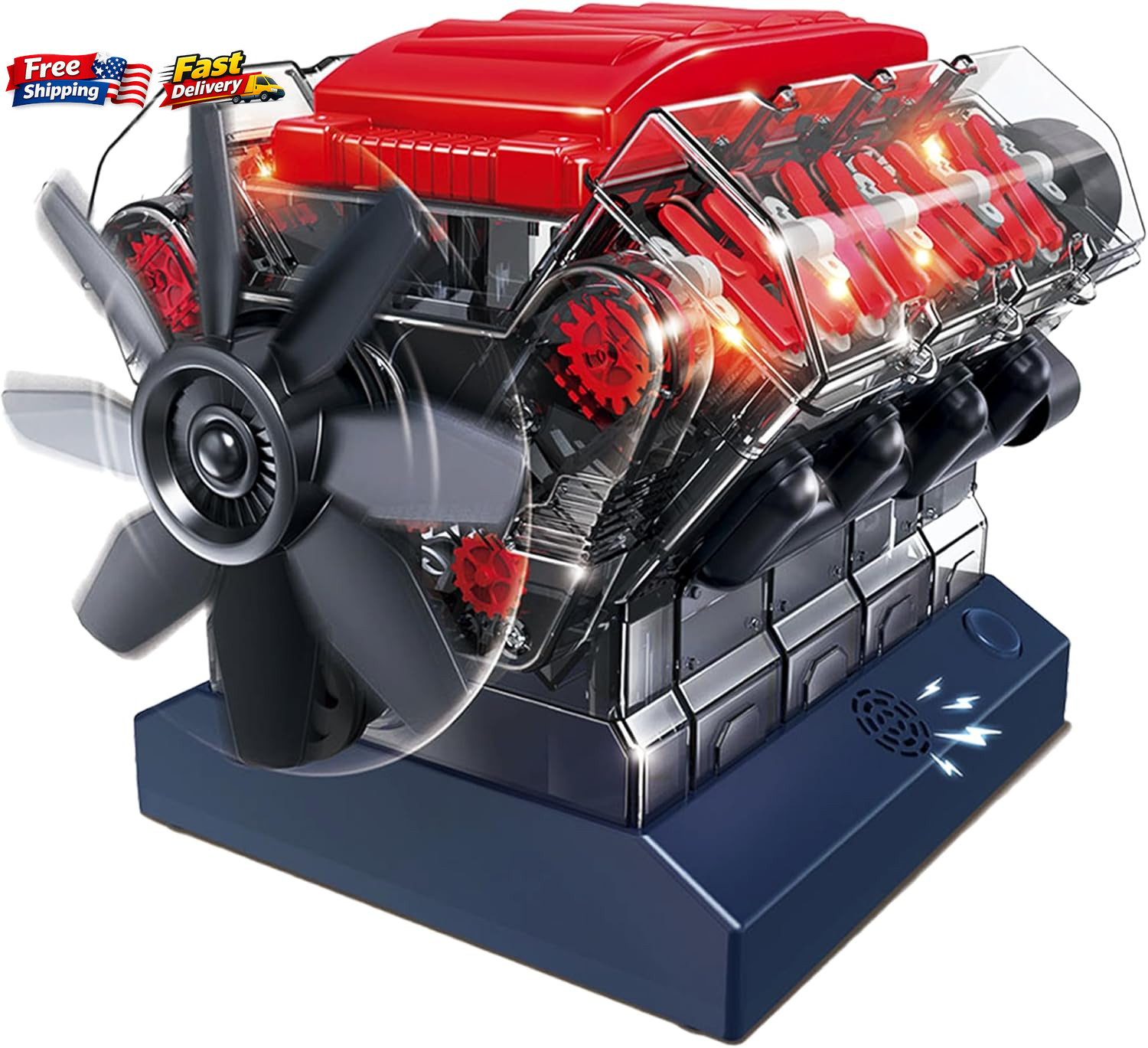 V8 Combustion Engine Model Kit That Runs – Build Your Own STEM Mini V8 Mo