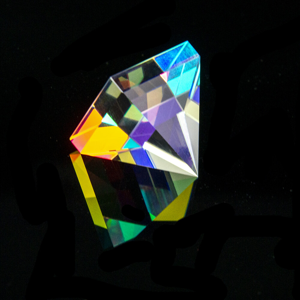 Pyramid Prism for Photography Color Diamond Pentahedron X-Cube Prism Decoration