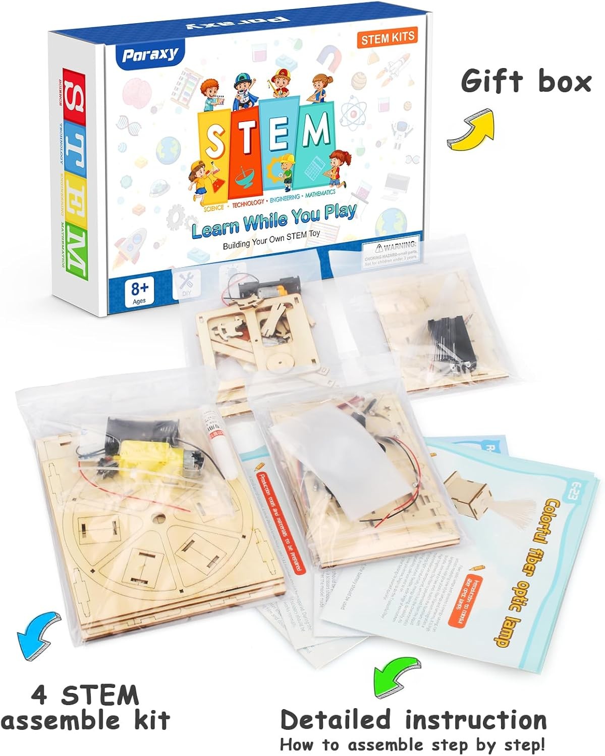 4 in 1 STEM Kits for Kids Age 8-10, Science Kits Building Projects for Kids, …