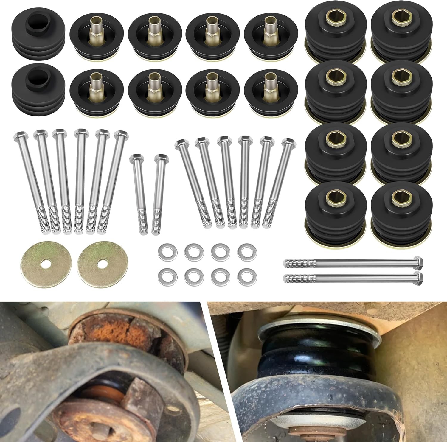 F250 F350 Cab Body Mounts Kit 2008-2016 Polyurethane Black