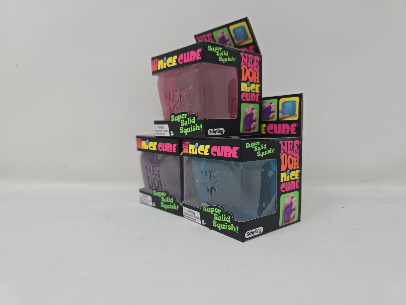 🧊NeeDoh Nice Cube Full Size Ice Nee Doh Set of All 3 Colors Pink Blue Purple🧊