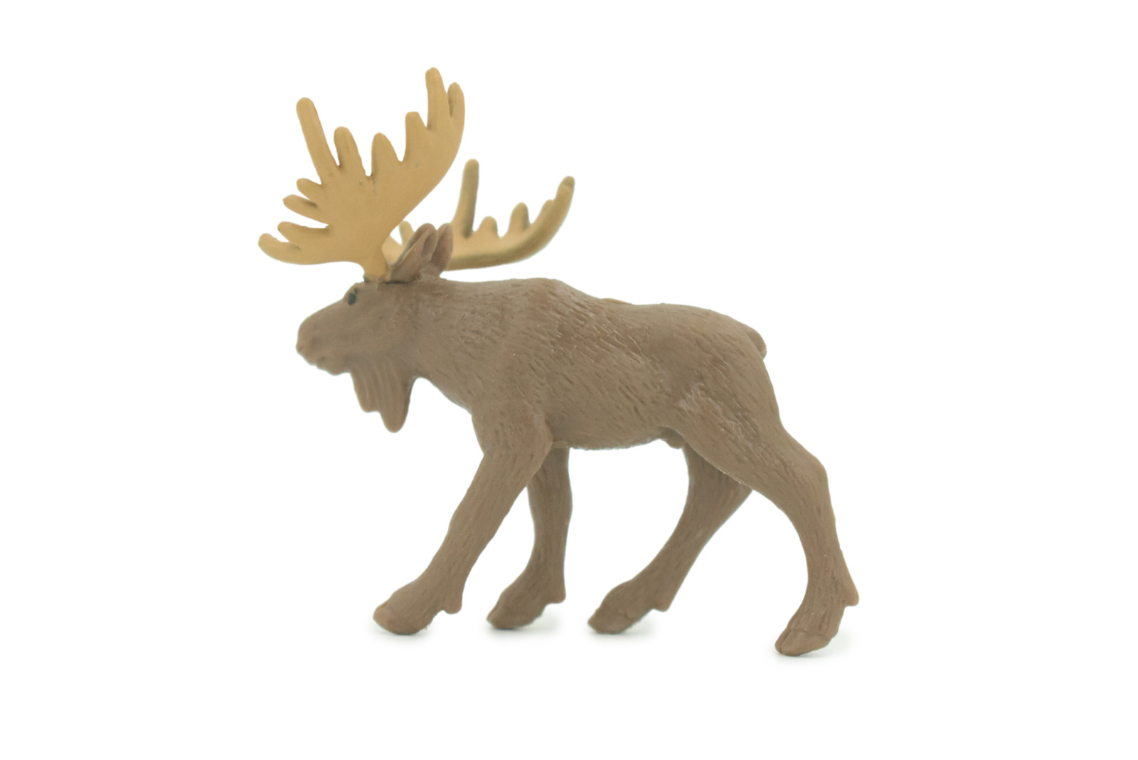 Rubber Moose Toy, Realistic Hand Painted Model 2 1/2 Inches F3533 B138