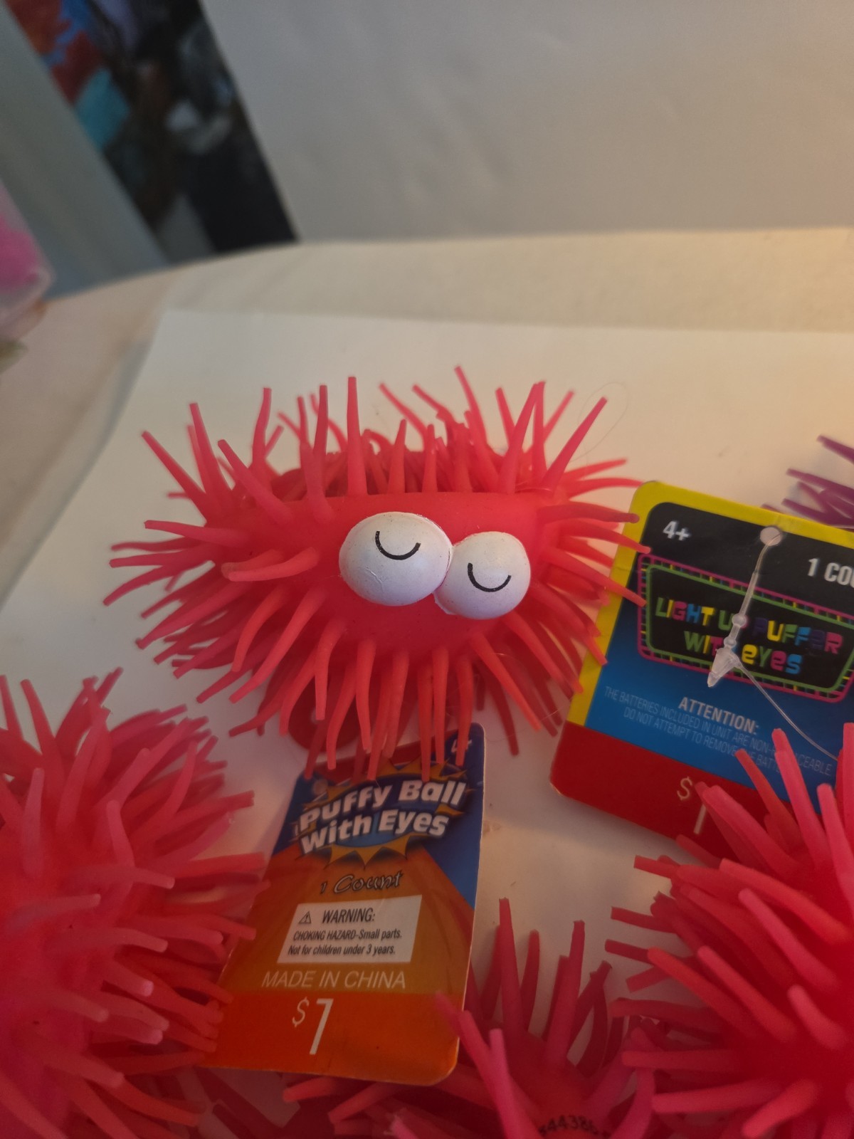 Set of 8 Puffy Sensory Spikey Squeezable Puffs
