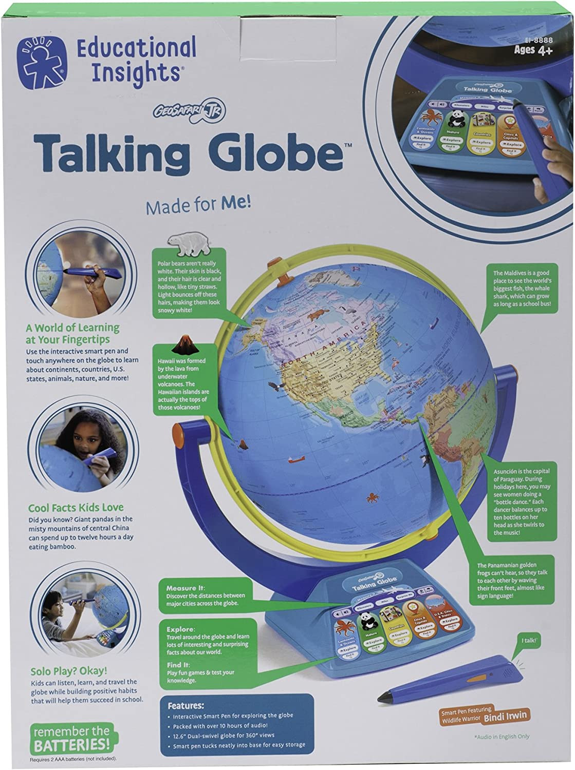 Geosafari Talking Globe Featuring Bindi Irwin – Interactive Globe for Children,