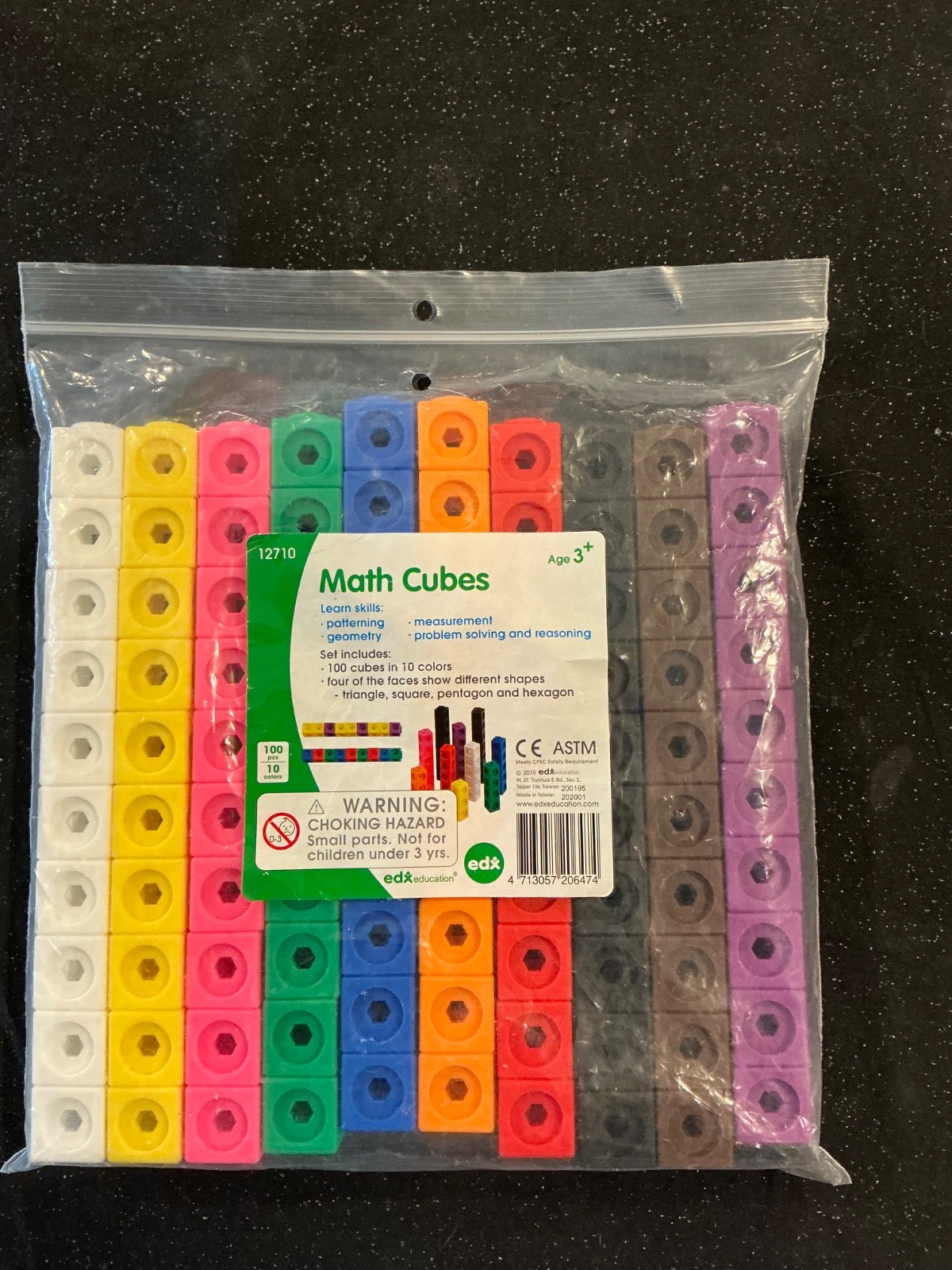 Mathlink Cubes – Set of 100 Cubes, Ages 5+ K+, STEM Activities