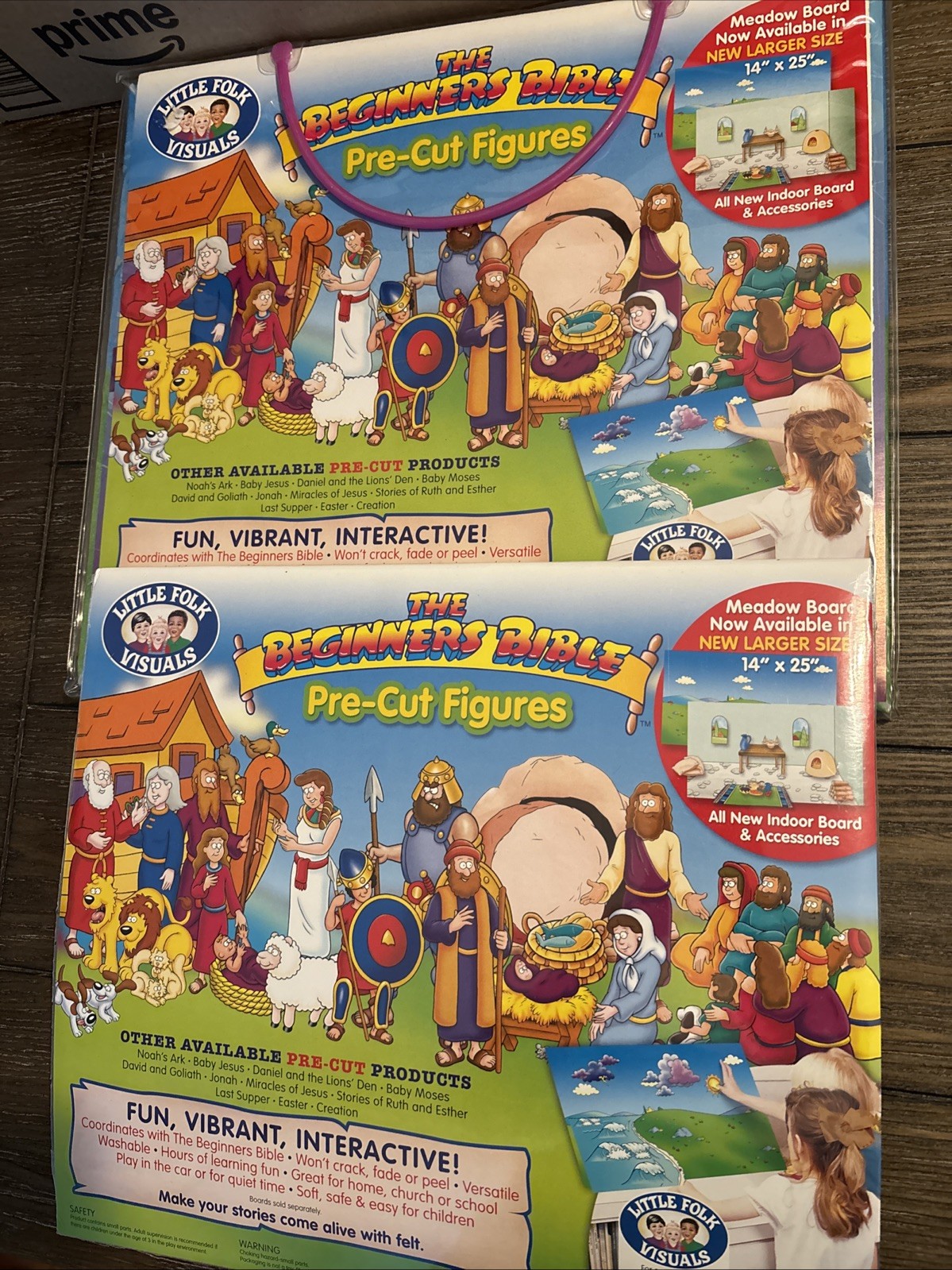 New 2 Little Folk Visuals Beginners Bible Noah’s Ark Felt Board Figs. 14×25”