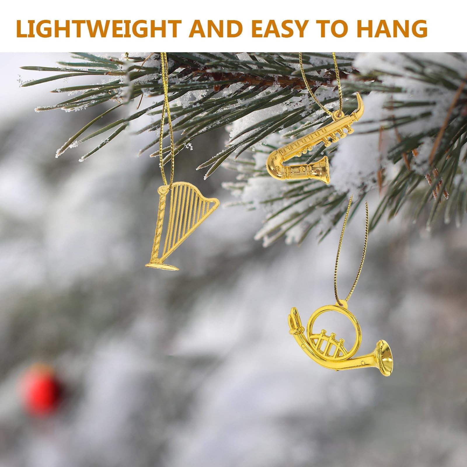 14pcs Christmas Musical Instrument Ornaments Mini Trumpet Saxophone Guitar Mo…