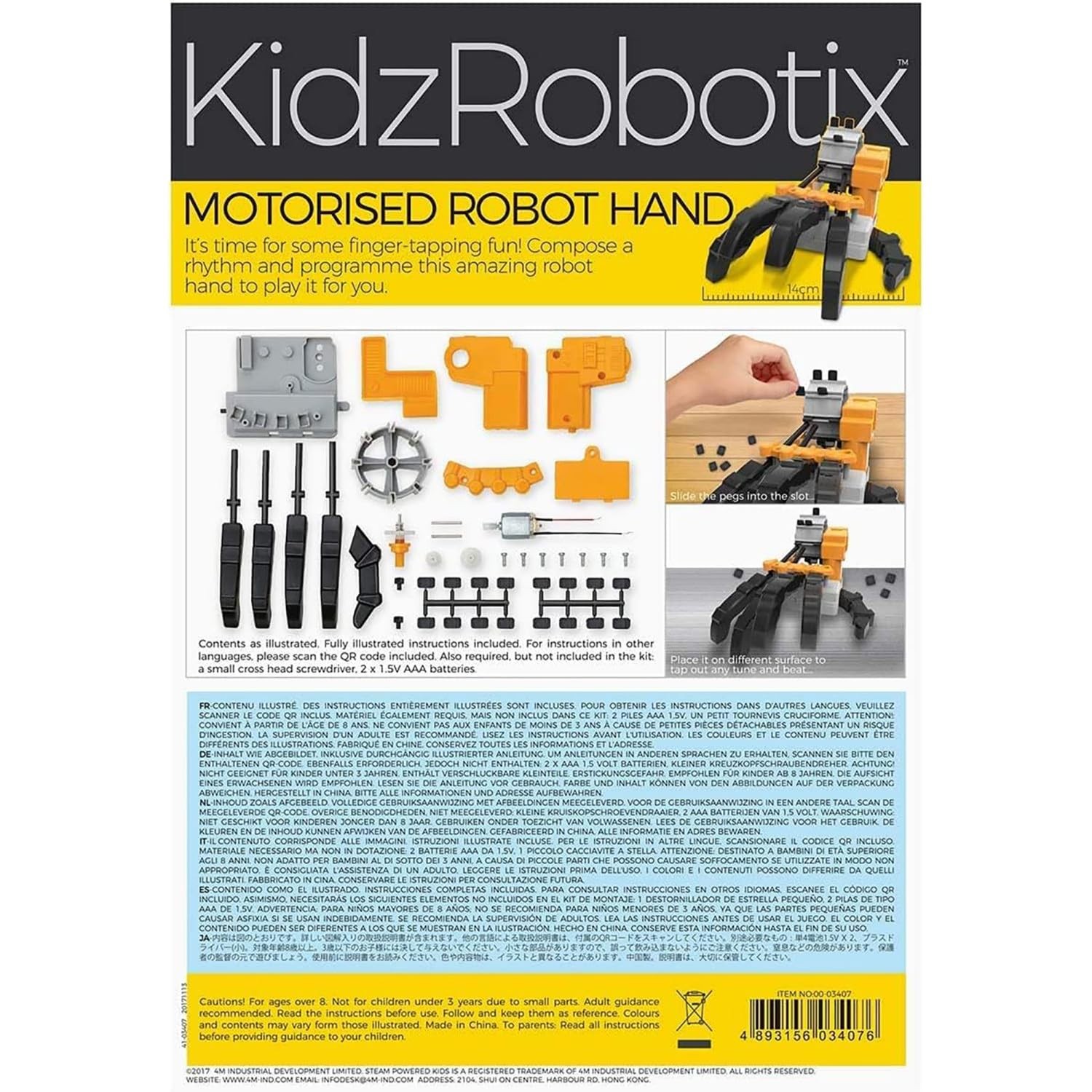 : KidzRobotix – Motorized Robot Hand – DIY Building Science Kit, Programmable…