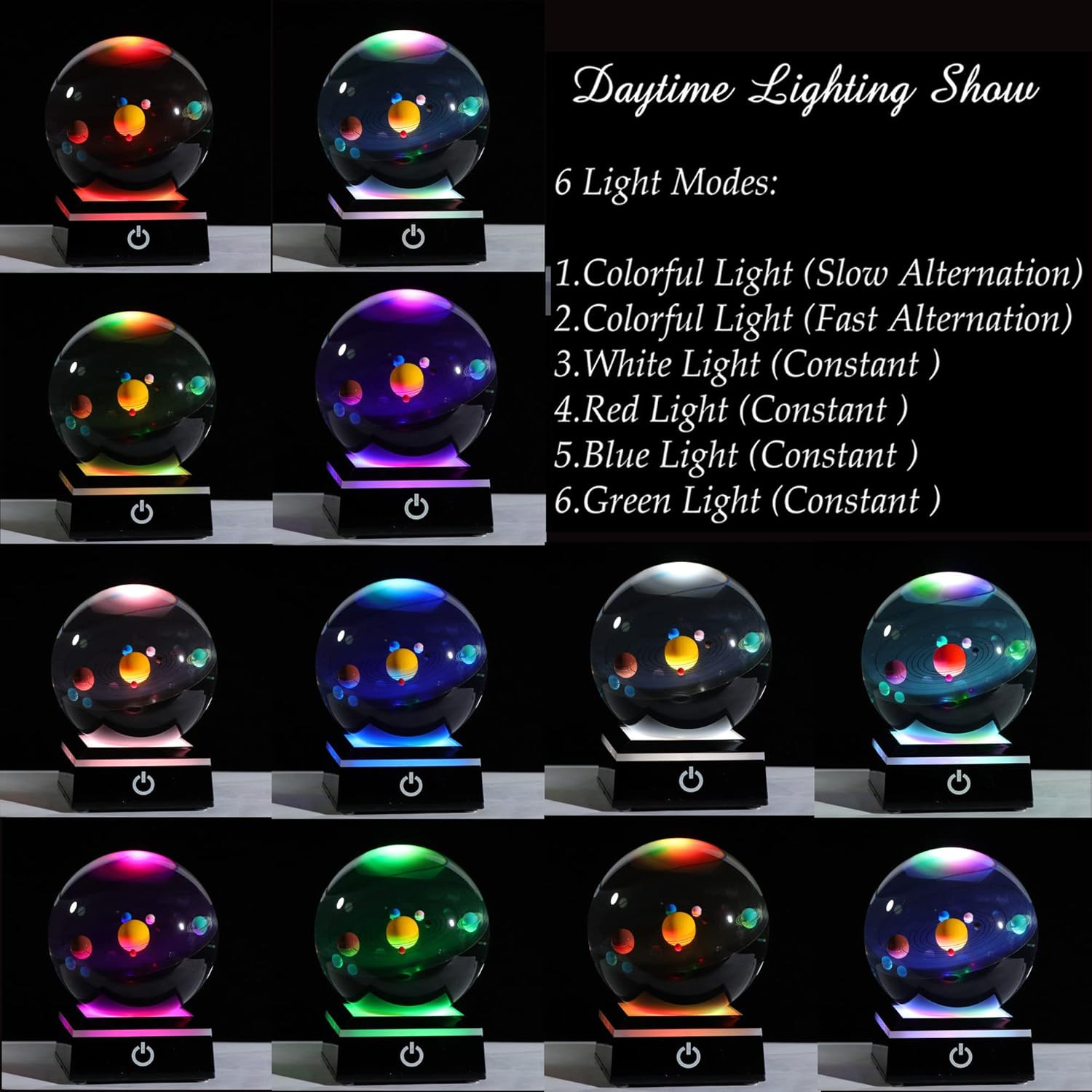 3D Solar System Crystal Ball 80mm Planet Model Astronomy Decor Gift Sphere 🌌