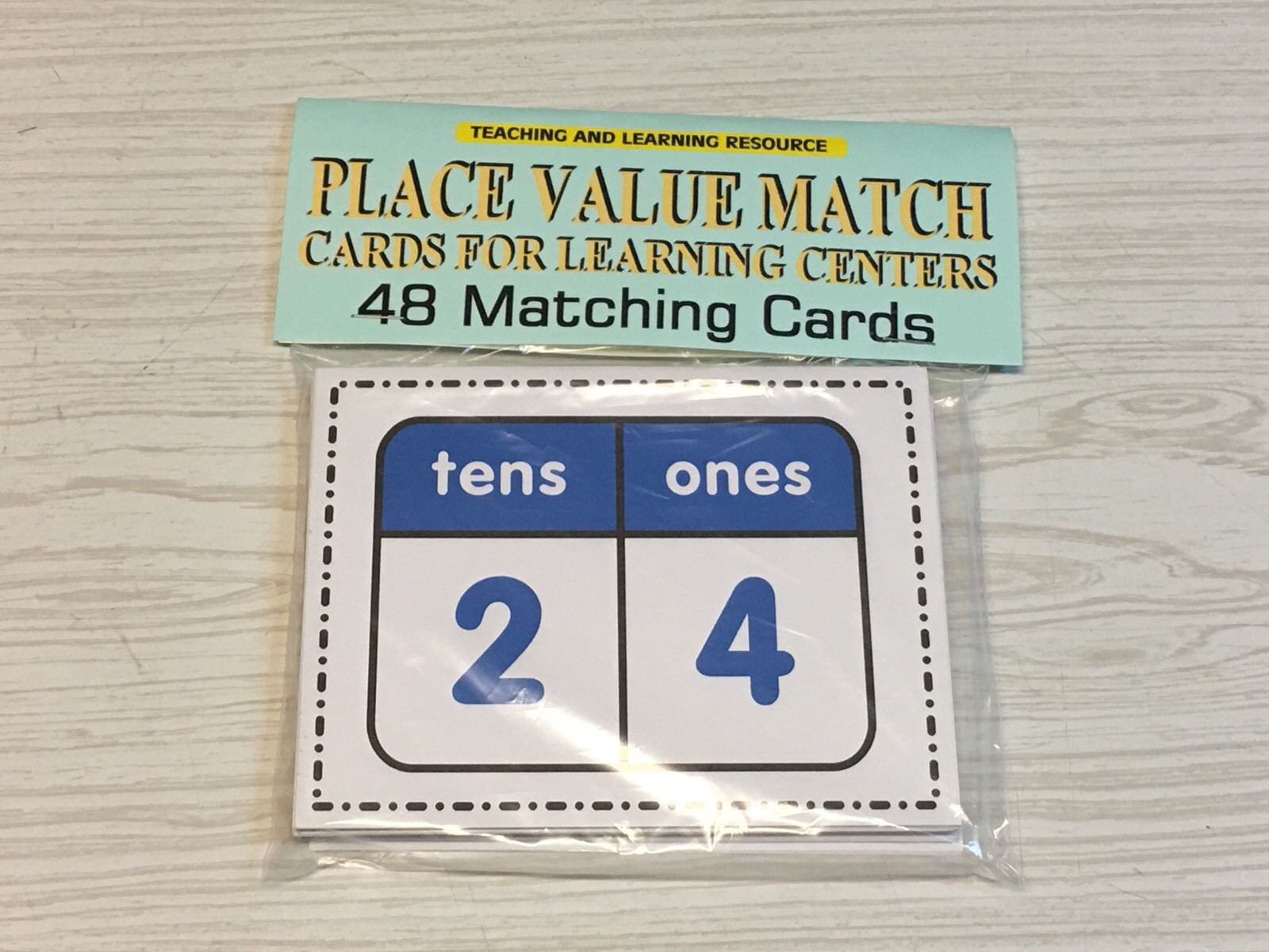 Place Value Match – Flashcards for Preschool 48 Cards- Teaching supplies