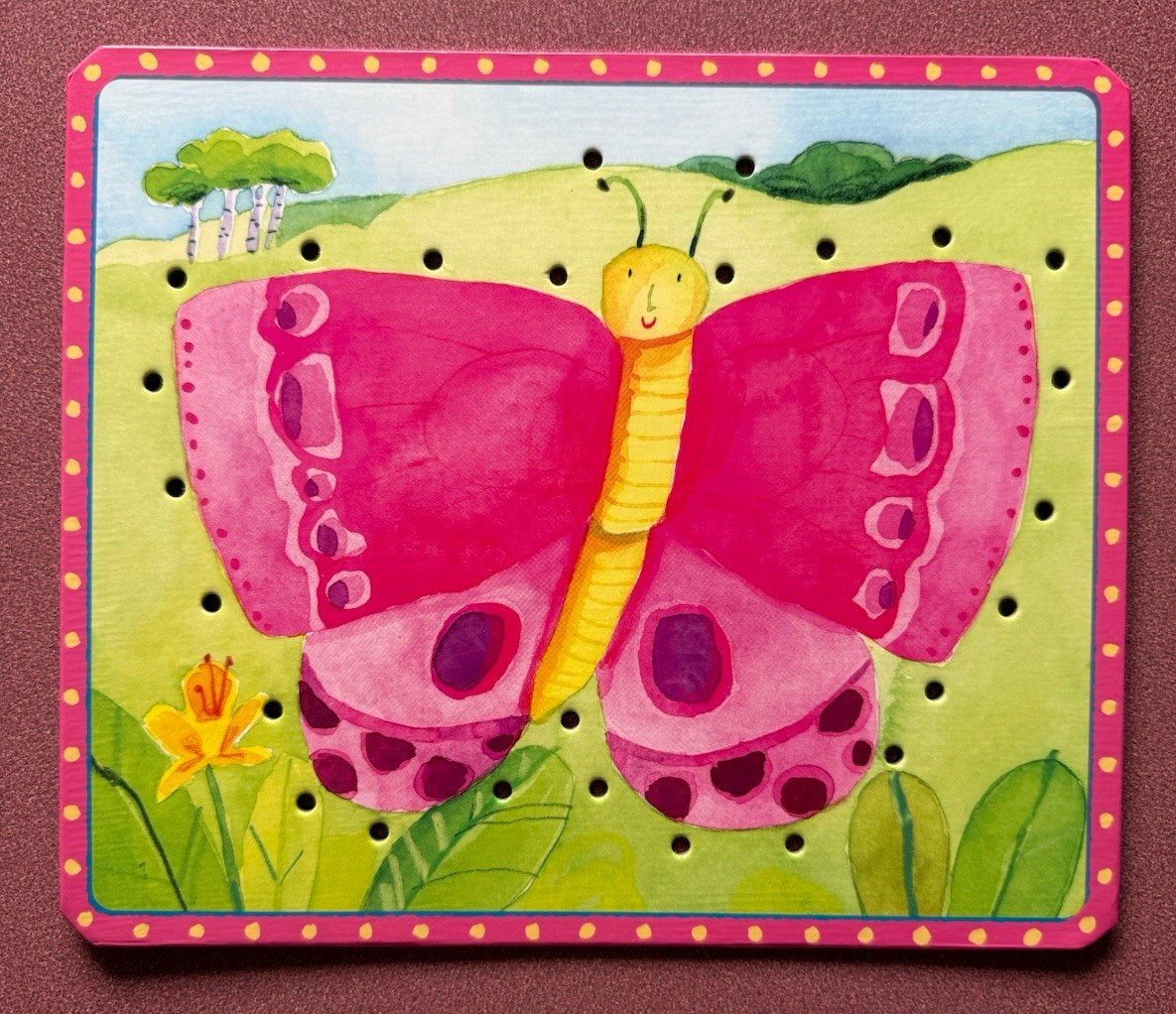 EeBoo Lacing Cards Set Of 5 “More Friendly Bugs” Ages 5 & Up, 4 Colored Laces