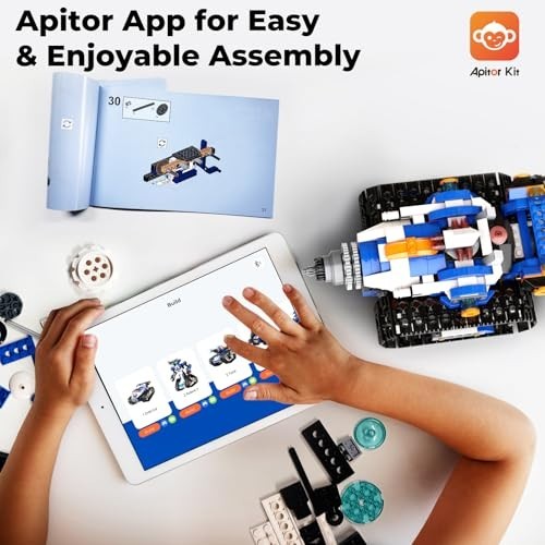 6-in-1 STEM Robot Building Kit, APP Remote Control Coding Toy for Kids 7-12, 480