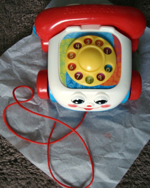 FISHER PRICE,BABY & TODDLER CHATTER TELEPHONE,PUSH,PULL TOY,EYES MOVE,WHEELS,NEW