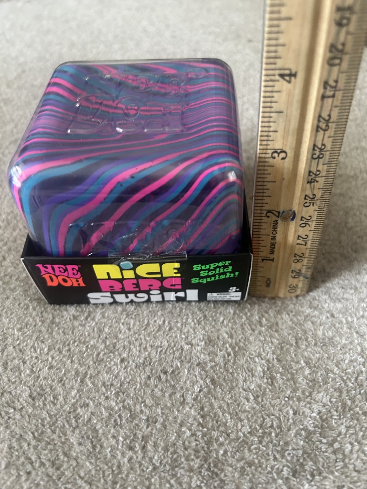 RARE! NeeDoh Nice Berg Swirl XL Giant NeeDoh Squishy Swirl Cube Pink Blue Purple