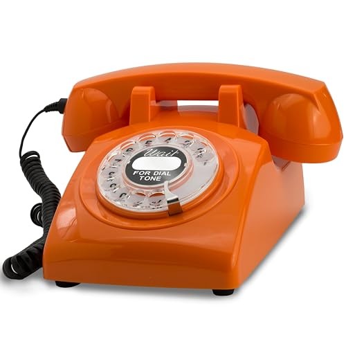 Opis 60s Cable: Rotary Phone/Vintage Phone/Retro Orange Set of 8 Inlays