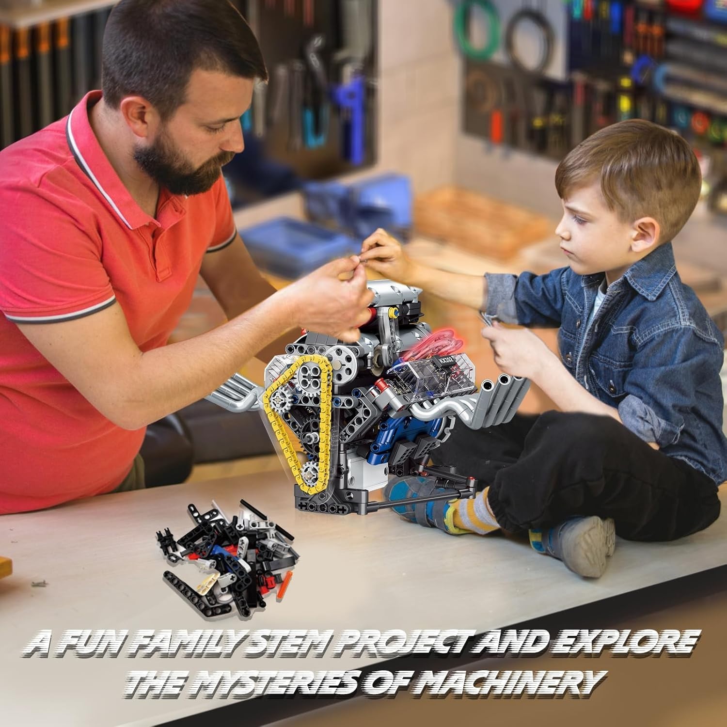 V8 Engine Building Set,Build Your Own Mini Engine That Works, Physical Scienc…